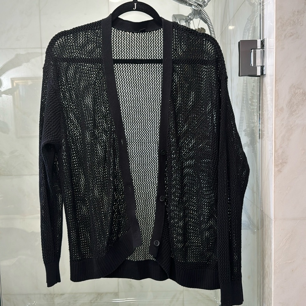 Uniqlo XL black mesh cardigan